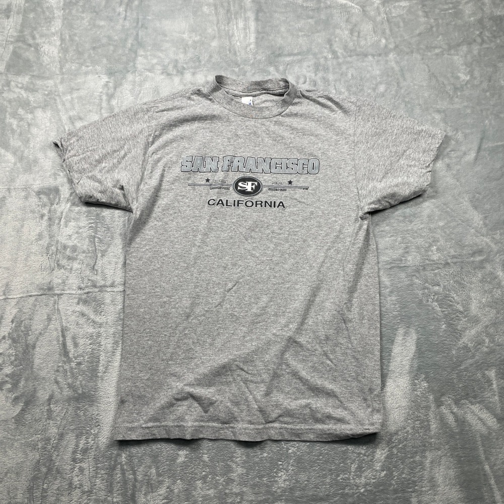 San Francisco California Graphic T Shirt Men's Medium Gray USA Yarn Cotton Blend